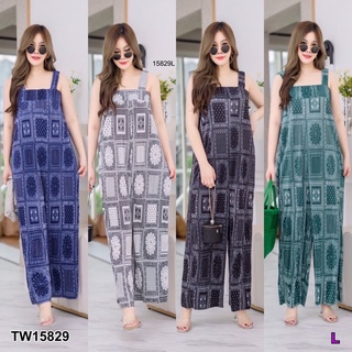 TW15829 Jumpsuit#สาวอวบ จั๊มสูทสายเดี่ยว