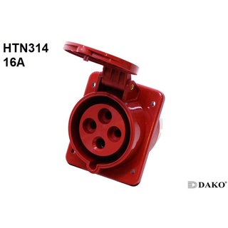 HTN 314 ปลั๊กตัวเมียฝังเฉียง 3P+E 16A 380V IP44 6h