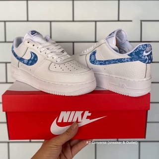 🚩 รองเท้า   Force 1 Low Paisley Blue💙   รองเท้าผ้าใบ สินค้าพร้อมกล่องใบเสร็จ มีเก็บปลายทาง