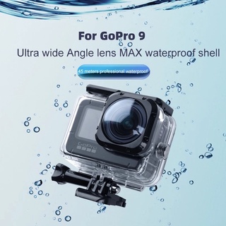 PULUZ เคสกันน้ำ GoPro HERO 9 / 10 / 11 Black Max Lens Mod Diving Waterproof Housing ดำน้ำได้ลึก