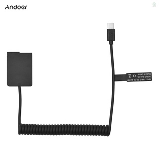 Andoer Dmw-Dcc8 อะแดปเตอร์คัปเปลอร์แบตเตอรี่ดัมมี่ Usb-C Blc12 พร้อมสายพาวเวอร์ Usb Type-C แบบเปลี่ยน สําหรับกล้อง Panasonic Lumix Dmc-Fz300 Fz1000 Fz2000 G5 G6 G7 G80 G81 G85 G90 G95