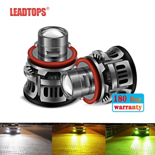 Leadtops หลอดไฟโปรเจคเตอร์เลนส์ตัดหมอก H11 H7 9006 Hb4 9005 Hb3 1 คู่สําหรับรถยนต์ 12V 6000K 15000Lm