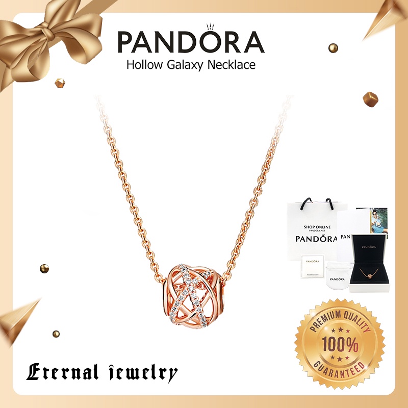 Pandora แท้ สร้อย Pandora ของแท้ Pandora necklace Hollow Galaxy แพนโดร่า ของแท้ 100%สร้อยคอผู้หญิง, สร้อยคอแฟชั่น