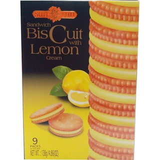 Sun Sun Sandwich Biscuit Lemon 108g ราคาสุดคุ้ม ซื้อ1แถม1 Sun Sun Sandwich Biscuit Lemon 108g ราคาสุดคุ้มซื้อ 1 แถม 1