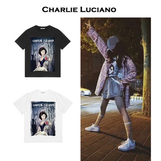 เสื้อทหาร - เสื้อยืดCharlieLucianoฤดูร้อนCLภาพประกอบหิมะสีขาวแขนสั้นแขนสั้นคอกลมเสื้อยืดแขนสั้น