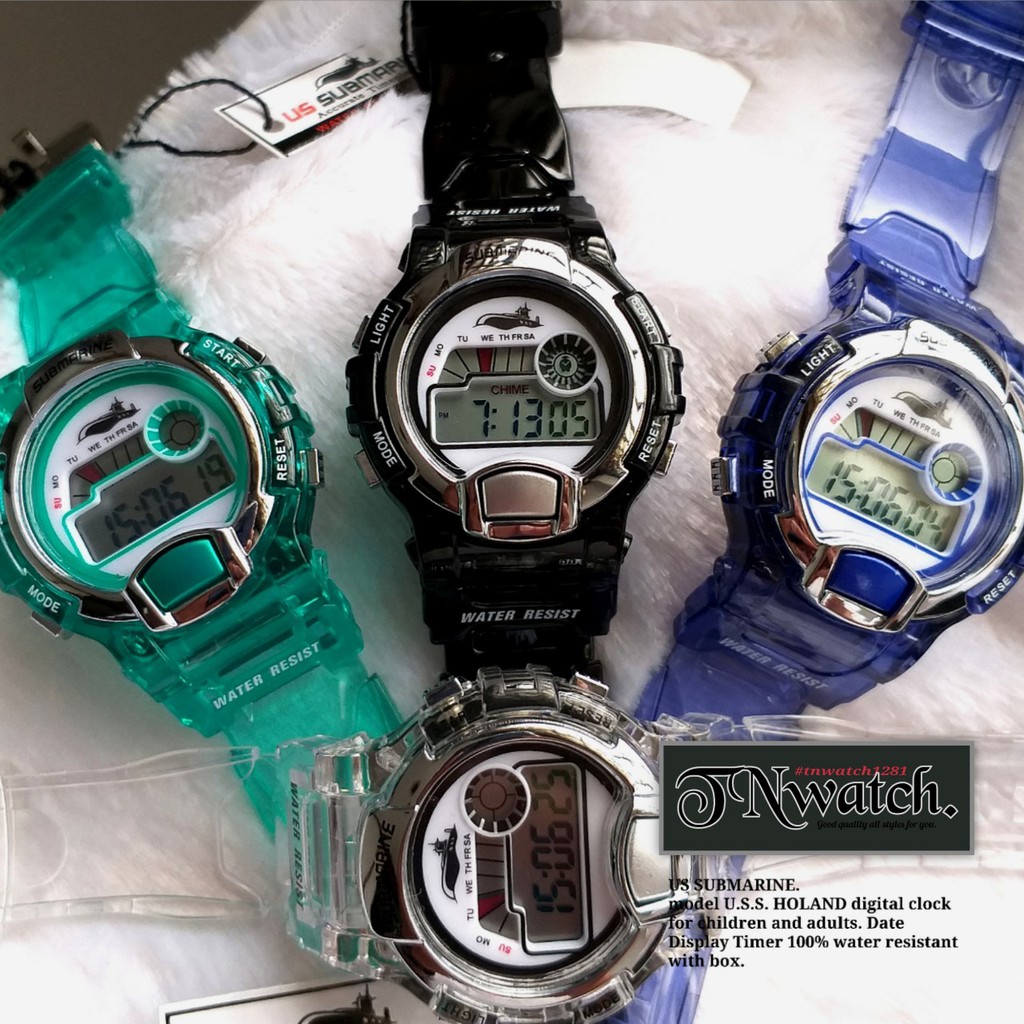 US SUBMARINE รุ่น TP-1017L.นาฬิการะบบดิจิตอล นาฬิกาข้อมือผู้หญิงและเด็ก จับเวลา บอกวันที่ กันน้ำ100%