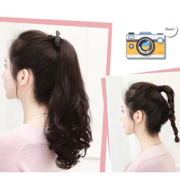 หางม้าผูกลอนคล้ายๆ หางม้าผูกลอนสวยยาว40cm ปลายหนา สินค้าส่งในไทย
