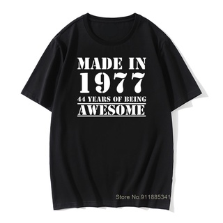 เสื้อยืดครอปเสื้อยืดแขนสั้น คอกลม ผ้าฝ้าย พิมพ์ลาย Made In 1977 แฟชั่นสําหรับผู้ชายS-5XL