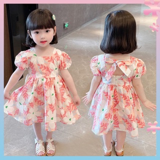 Childrens floral dress 2022 new fashionable popular fashionable girls dress summer new online celebrity princess dress