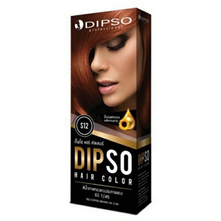 น้ำยาย้อมผม ดิ๊พโซ่ Dipso S12 สีน้ำตาลทองแดงประกายแดง