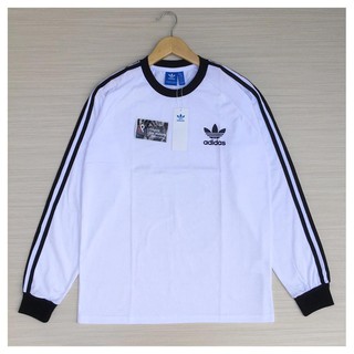 Adidas เสื้อยืด แขนยาว สีขาว สไตล์เรโทร