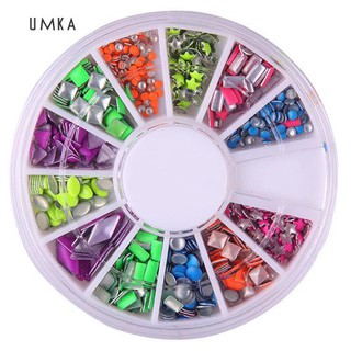 ☆SM 6 Colors Neon Triangle Star Square Studs Nail Art DIY Decor Punk Rivets