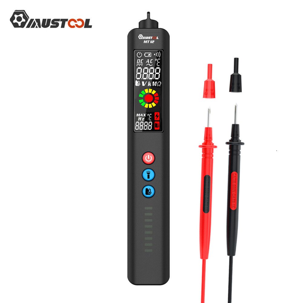 MUSTOOL MT12มัลติมิเตอร์แบบดิจิทัล เครื่องวัดอุณหภูมิ เครื่องวัดโวลต์3 ...