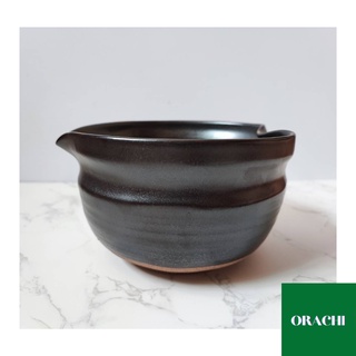 ORACHI Matcha bowl CHAWAN | Charcoal ถ้วยชงมัทฉะ มีปากเท สีดำ