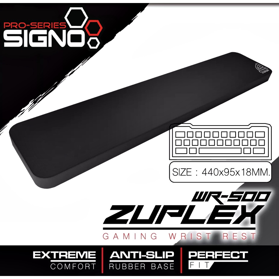 ที่รองข้อมือสุดนุ่ม SIGNO E-Sport (WR-500) ZUPLEX Gaming Wrist Rest ฟองน้ำหนา นุ่ม ให้ความสบายเมื่อใช้งาน