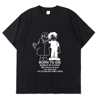 เสื้อผ้าผชเสื้อยืดแขนสั้นลําลอง ผ้าฝ้าย แบบบาง ทรงหลวม พิมพ์ลาย I Am Devilman Crybaby 2022 แฟชั่นฤดูร้อน สําหรับผู้ชาย แ