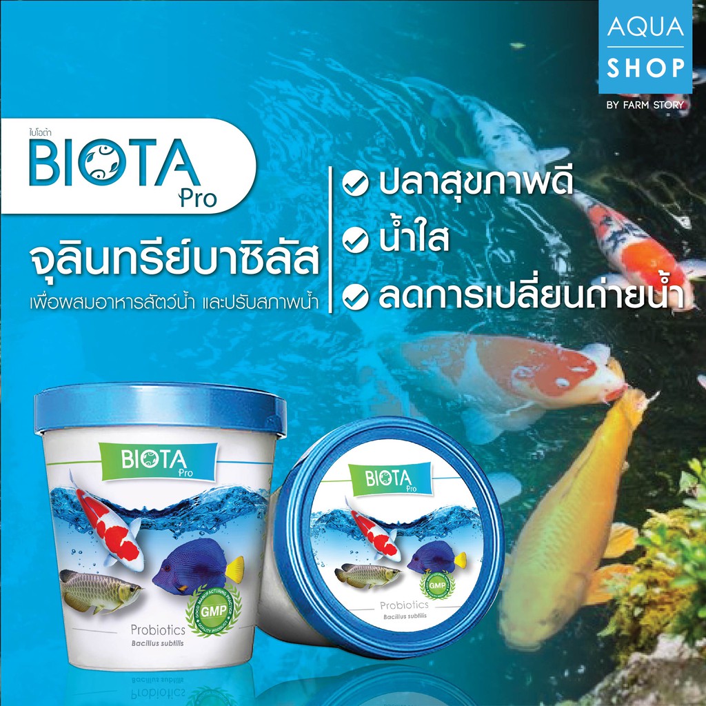 จุลินทรีย์ BIOTA Pro 2 in 1 น้ำใส สีสวย ปลาแข็งแรง (ปลาสวยงาม)