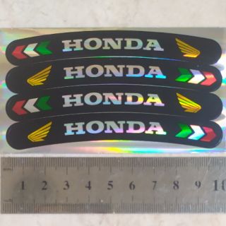 4ชิ้น สติ๊กเกอร์ฟรอยสะท้อนแสง รุ้ง HONDA 2ลายใน1แผ่น