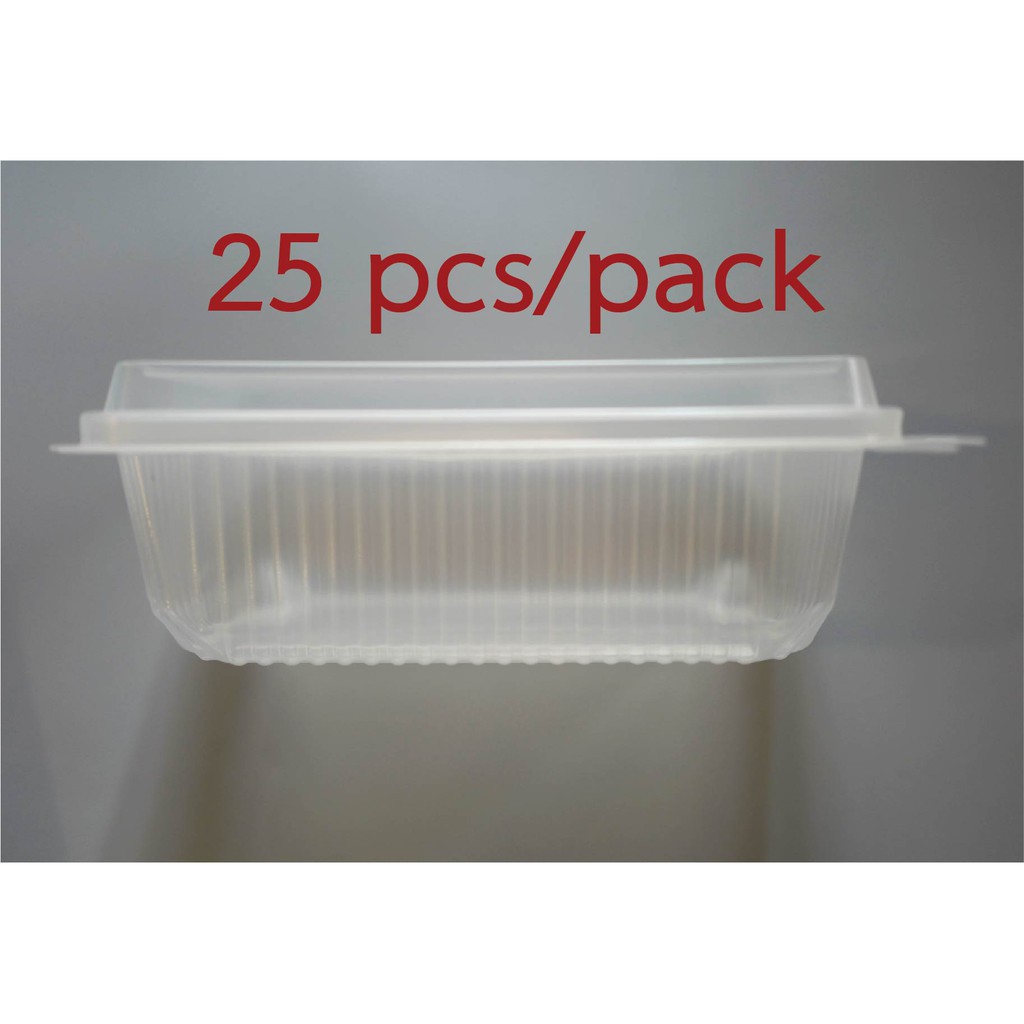 กล่องข้าวพลาสติก กล่องข้าวฝาในตัว กล่องข้าว 1 ช่องฝาใส ตัวใส มีฝา 19.2x14x6.75cm 750ml
