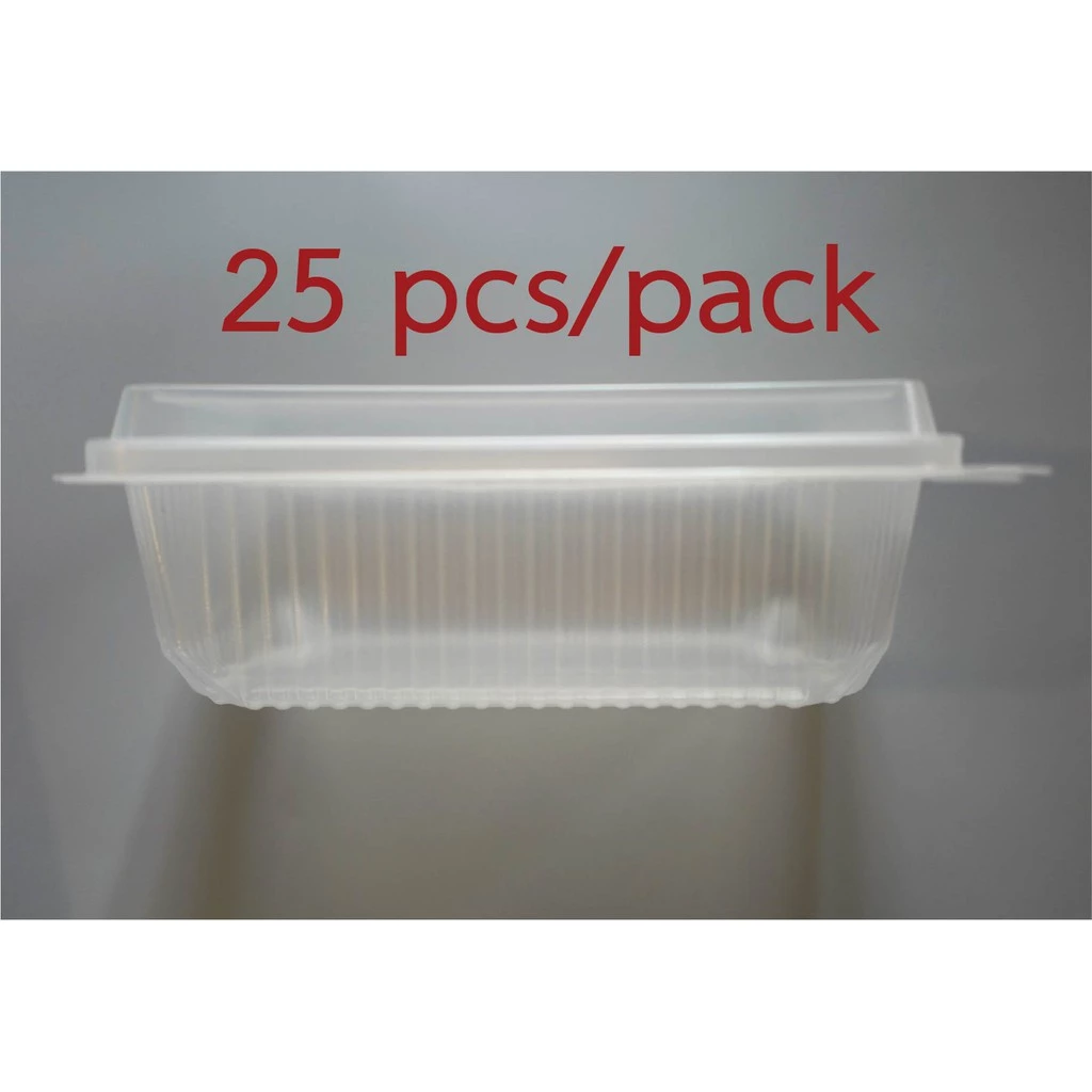 กล่องข้าวพลาสติก กล่องข้าวฝาในตัว กล่องข้าว 1 ช่องฝาใส ตัวใส มีฝา 19.2x14x6.75cm 750ml