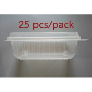 กล่องข้าวพลาสติก กล่องข้าวฝาในตัว กล่องข้าว 1 ช่องฝาใส ตัวใส มีฝา 19.2x14x6.75cm 750ml