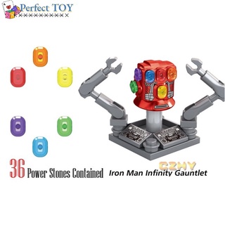 Ps Iron Man Infinity Gauntlet Glove With 36 Power Stones Minifigures Thanos Building Blocks ของเล่นเด็ก XH1361