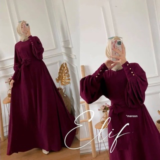 Elif Dress BL Material AIR FLOW CRINKLE FREE BELT Separate Get Gamis (ไม่รวม HIJAB) ชุดเดรสเกมมิส ผู้หญิงมุสลิม ใหม่ล่าสุด หรูหรา 2022 Modern Gamis