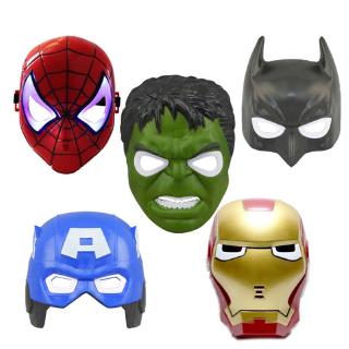 Super Heroes Hulk Batman Captain America Spiderman Iron Man หน้ากากมีไฟ Led ของเล่นสําหรับเด็ก