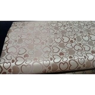 ผ้าซับในหนังลายหัวใจสีน้ำตาล