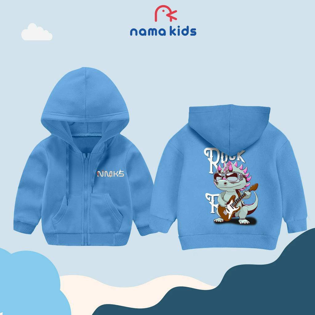 เด็ก ZIPPER HOODIE ROCK AND ROLLS SCREEN PRINTED HOODIE BOYS ZIPPER HOODIE