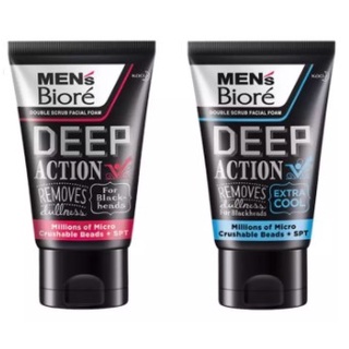 100g เมนส์บิโอเร ดับเบิ้ล สครับ ดีพ แอคชั่น Mens Biore Double Scrub Deep Action 100g โฟมล้างหน้าจากญี่ปุ่น ไมโครสครับ