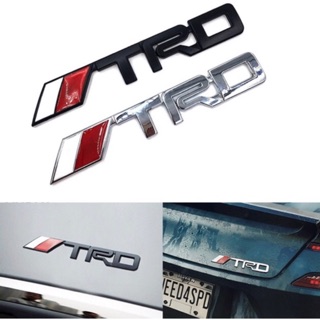 Trd สติกเกอร์โลหะ ลายตราสัญลักษณ์ 3D ขนาดใหญ่ และเล็ก สําหรับติดตกแต่งรถยนต์ Toyota Vios Innova Hilux Fortuner Hiace Wigo Rush Avanza Corolla Yaris Land TRD Toyota