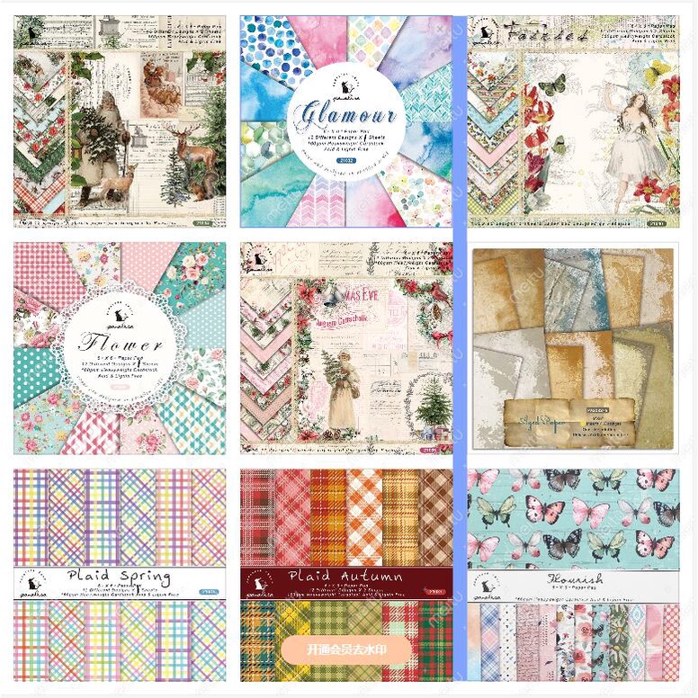 กระดาษแพ็ค 6 "x6" สุขสันต์วันคริสต์มาส/ลายสก๊อต/กุหลาบ/ผีเสื้อ /นางฟ้า 12 แผ่นศิลปะพื้นหลังกระดาษการ์ดทํา DIY สมุดภาพกระดาษหัตถกรรม