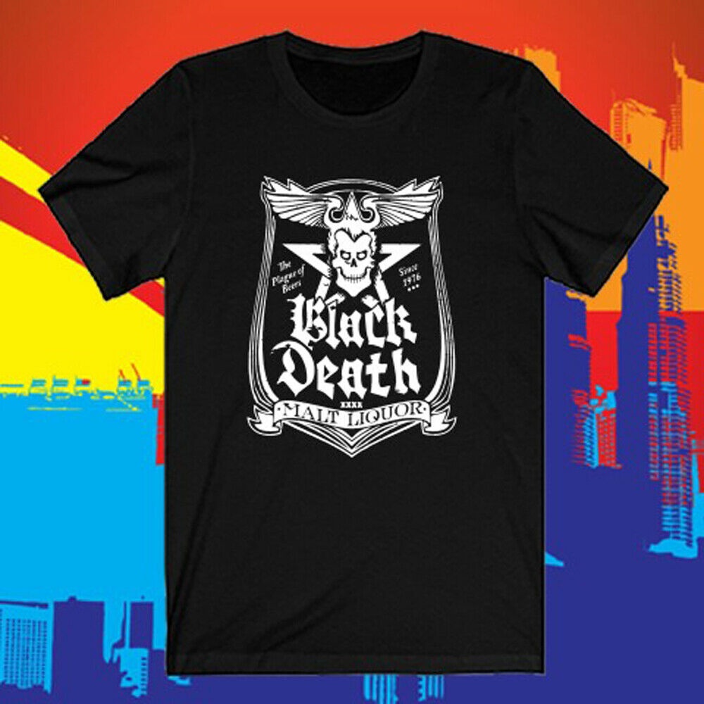 Black Death Malt Liquor Wkrp Johnny Fever Mens Black Tshirt