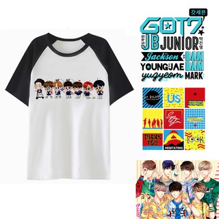 got7 got 7 เสื้อยืดแขนสั้นพิมพ์ลายตัวอักษรสไตล์เกาหลีสำหรับผู้หญิง สไตล์เกาหลี เสื้อยืด tshirt t shirt woman