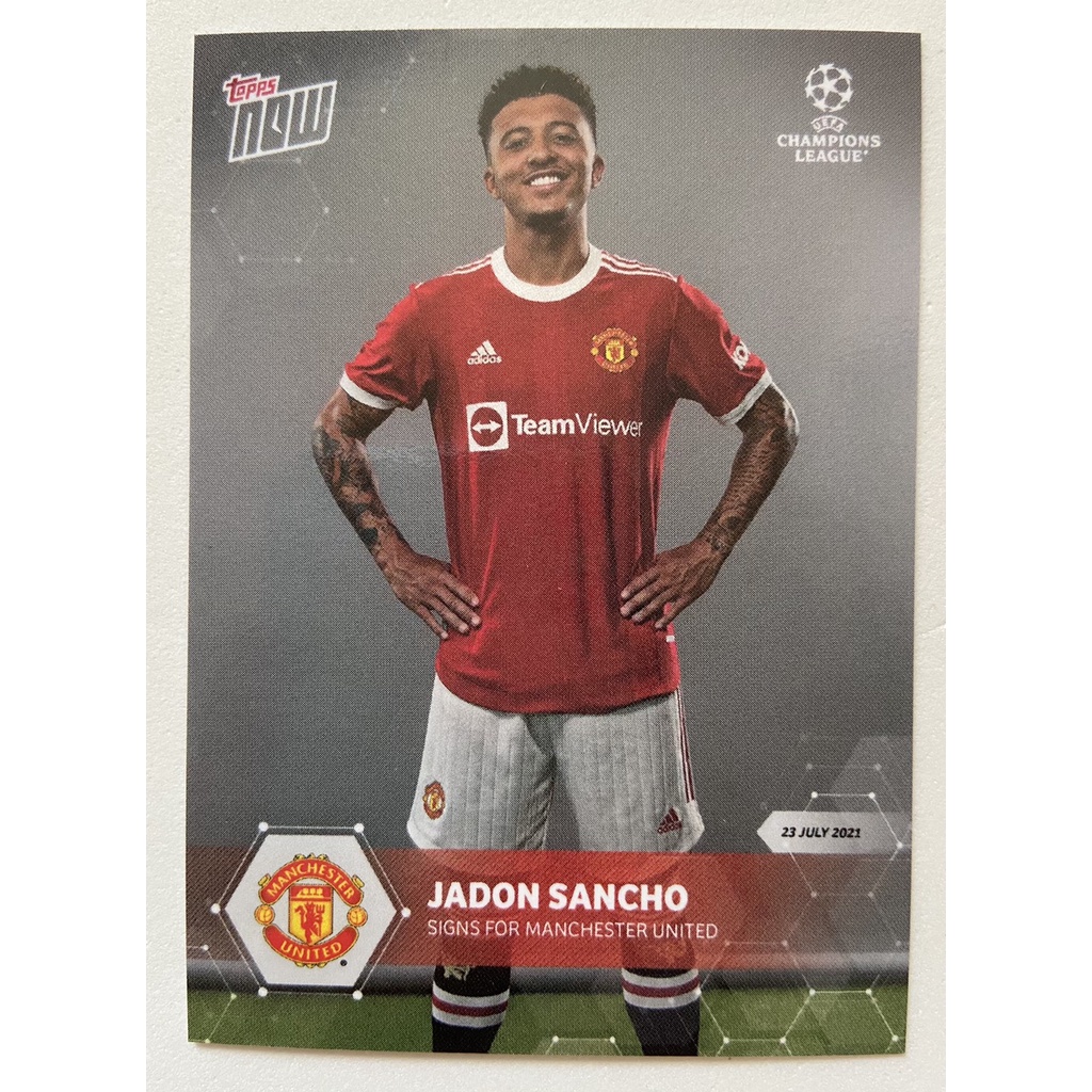 'พร้อมส่ง' Topps Now Jadon Sancho การ์ดใบแรกในชุดของทีม Manchester United
