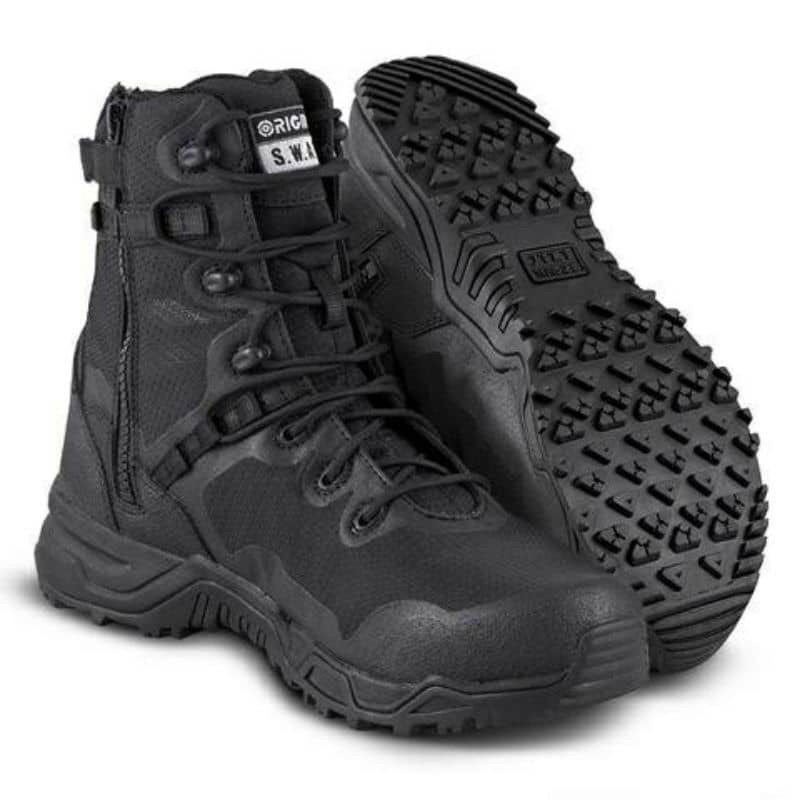 Paling Alpha Fury Side Zip Boot (สีดํา), Kasut Operasi Pengatkuasa Polis Army Military.