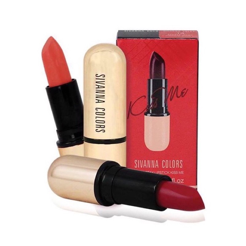 HF688 ซีเวนน่า คัลเลอร์ส ลิปสติกปลอกทอง SIVANNA COLORS MATTE LIPSTICK KISS ME