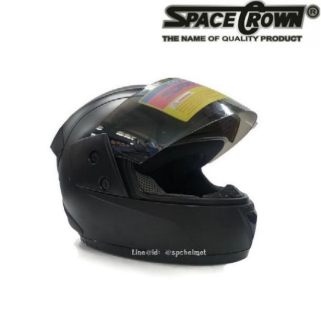 หมวกกันน็อค spacecrown รุ่น Fighter สีดำด้าน