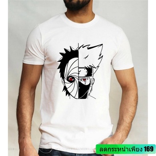 เสื้อยืด ผ้าฝ้าย พิมพ์ลายกราฟฟิค OITY4123TR Kakashi Obito Uchiha Sharingan สไตล์วินเทจ สําหรับผู้ชาย FW32W16E22796