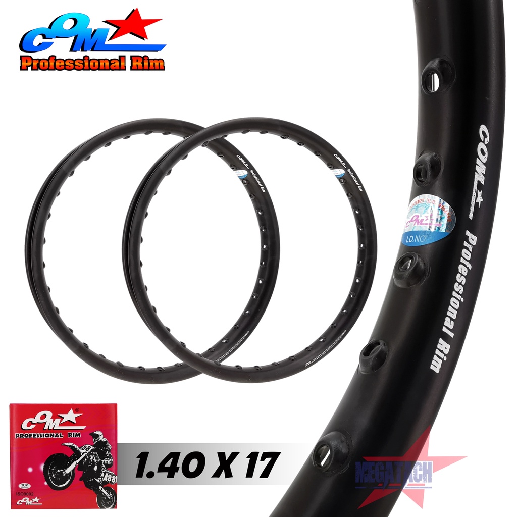 ล้อ COM 1.40 X 17 หลังเต่า ตัว U สีดำ จำนวน 2 วง วง ล้อคอม ทรง หลังเต่า ขนาด 1.40 ขอบ 17 ของแท้ การั