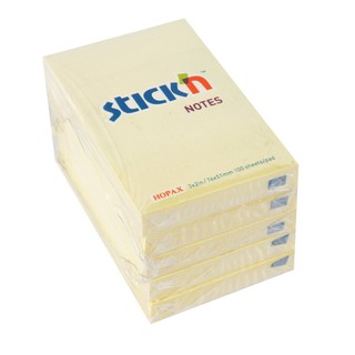 กระดาษโน้ต 3x2" สีเหลือง (แพ็ค5เล่ม) สติก เอ็น 21006 Yellow note paper 3x2 "(pack of 5 books) Stick n 21006