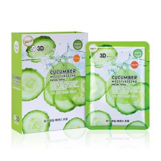 (ยกกล่อง/10ซอง) Belov East Skin 3D Cucumber Facial Mask 38ml บีลอฟ อิส สกิน คิวคัมเบอร์ เฟเชี่ยล มาส์คหน้า แตงกวา