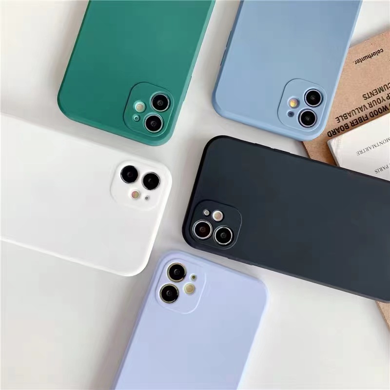 เคสมือถือ TPU สีพื้น 11 12 8plus 7plus 8 7 6 6s Plus X XS SE 2020 11Pro 12Pro Max 12Mini # 019
