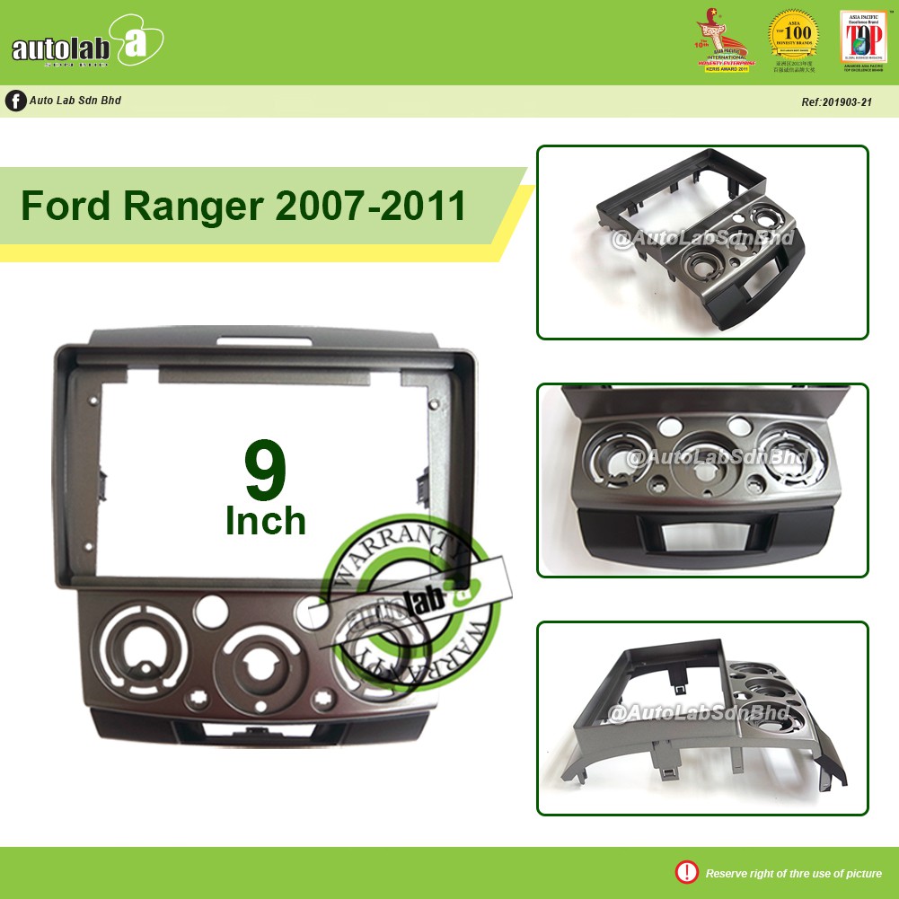 เคสหน้าจอขนาดใหญ่ Android 9 นิ้ว Ford Ranger 2007-2011 (ไม่มีซ็อกเก็ต)