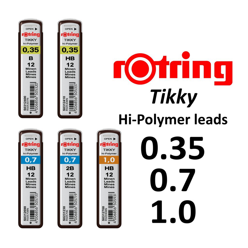 ไส้ดินสอกด Rotring Tikky Hi-Polymer 0.5 แพ็ค 2 ชิ้น