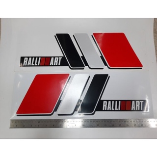 สติ๊กเกอร์ติดข้างประตูรถมิตซูบิชิ คำว่า RALLI ART สีดำเทาแดง sticker ติด mitsubishi มิตซูบิชิ ralliart ติดรถ แต่งรถ