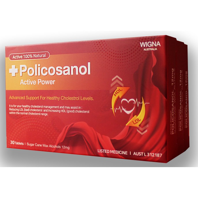 Wigna Policosanol (โพลิโคซานอล) อาหารเสริมช่วยลดไขมันคอลเลสเตอรอลในเลือด จากธรรมชาติ 100% นำเข้าจากอ