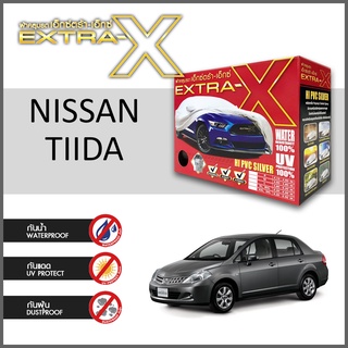 ผ้าคลุมรถ ส่งฟรี NISSAN TIIDA ตรงรุ่น กล่องEXTRA-X ผ้าHI-PVC อย่างดีหนาพิเศษ ป้องกันแดด ป้องกันฝน ป้องกันฝุ่น