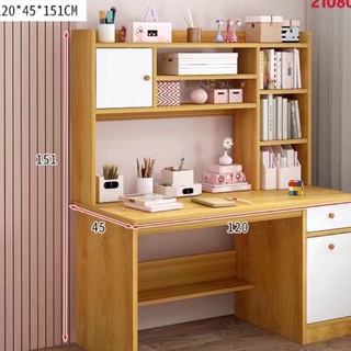 Computer desk desktop home writing simple modern small bookshelf combination one bedroom table